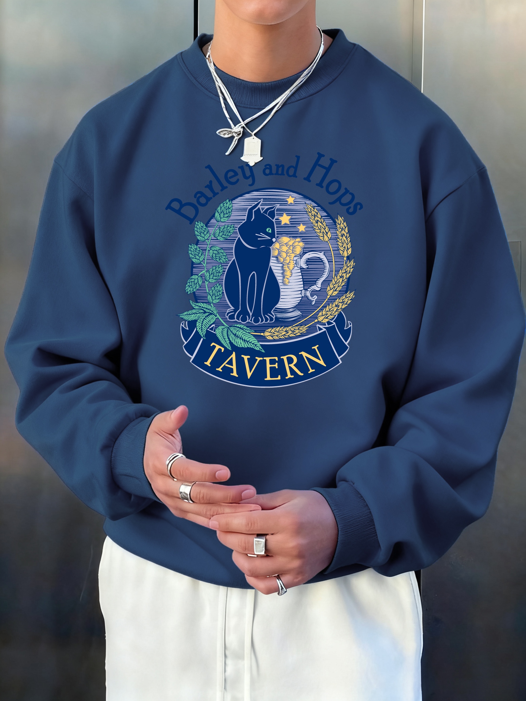 Winter Clothing English - Barley And Hops Tavern Pattern Sweatshirt