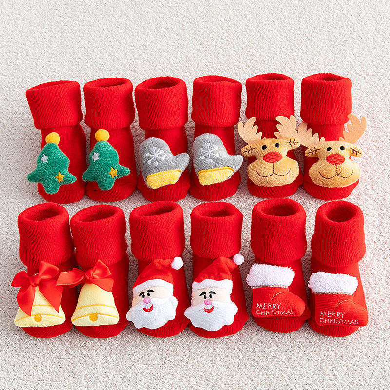 Winter Clothing Baby Boy - Baby Christmas Socks Newborns Cotton Winter