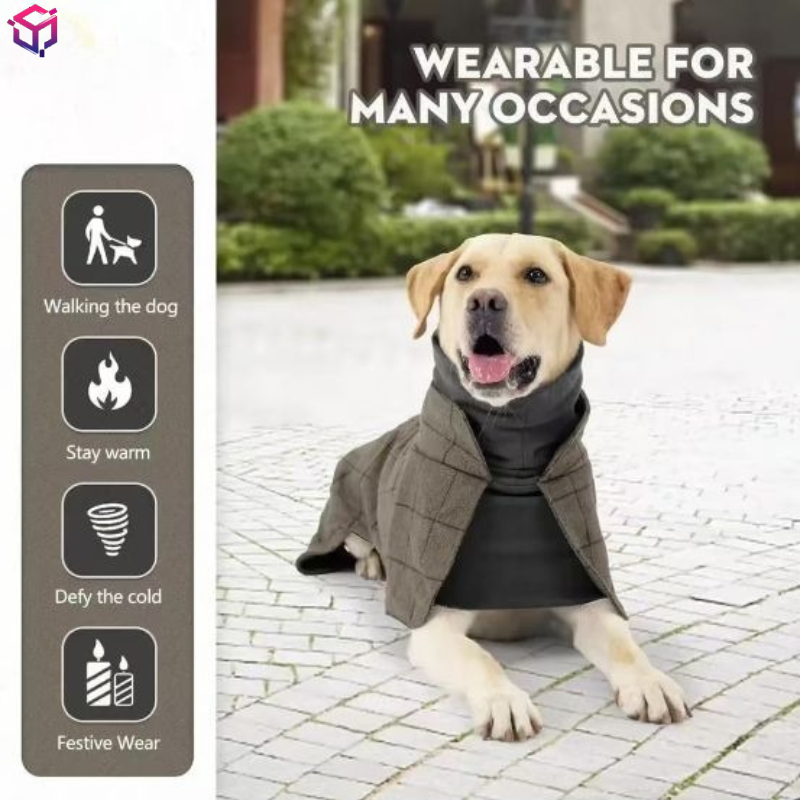 Warm Dog Coat English Plaid Do - Winter Clothing English reseña y precio