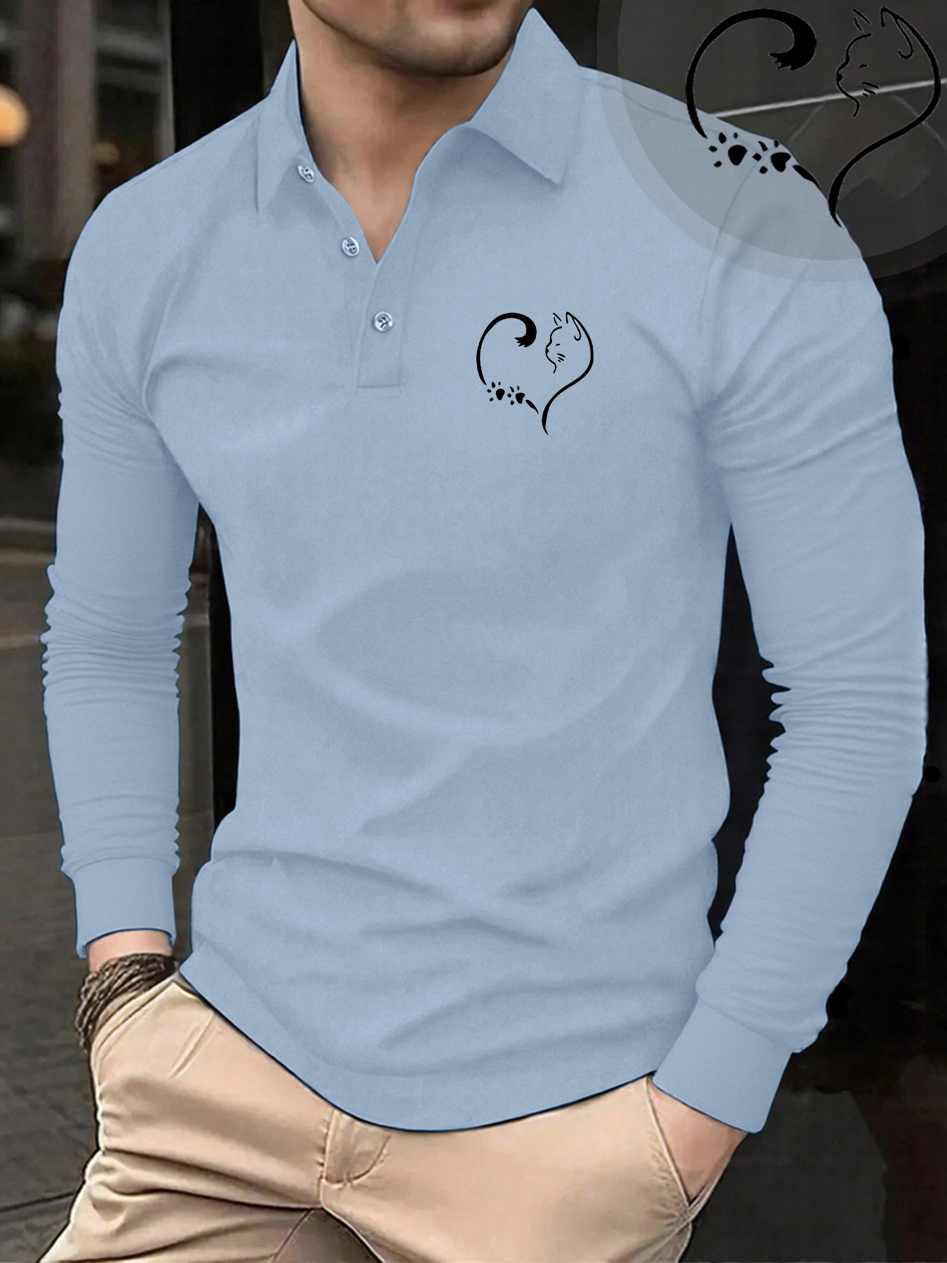 Love Shape Cat Prints Man'S Po - Winter Clothing English reseña y precio