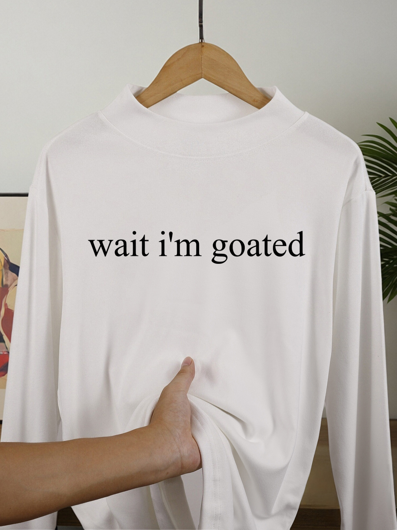 Wait I'M Goated Letter Printed - Winter Clothing English reseña y precio