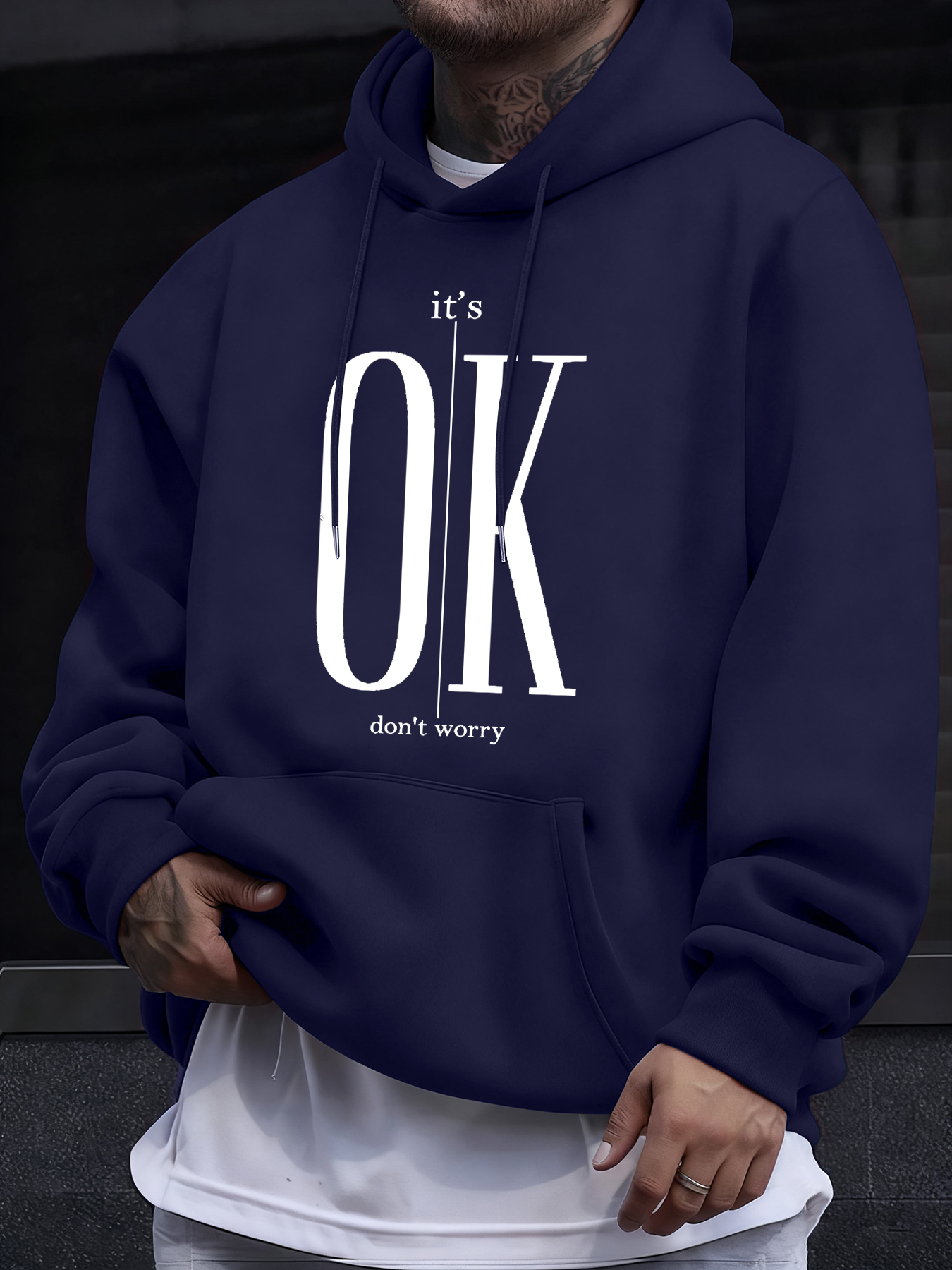 It'S Ok Don'T Worry Text Print - Winter Clothing English reseña y precio