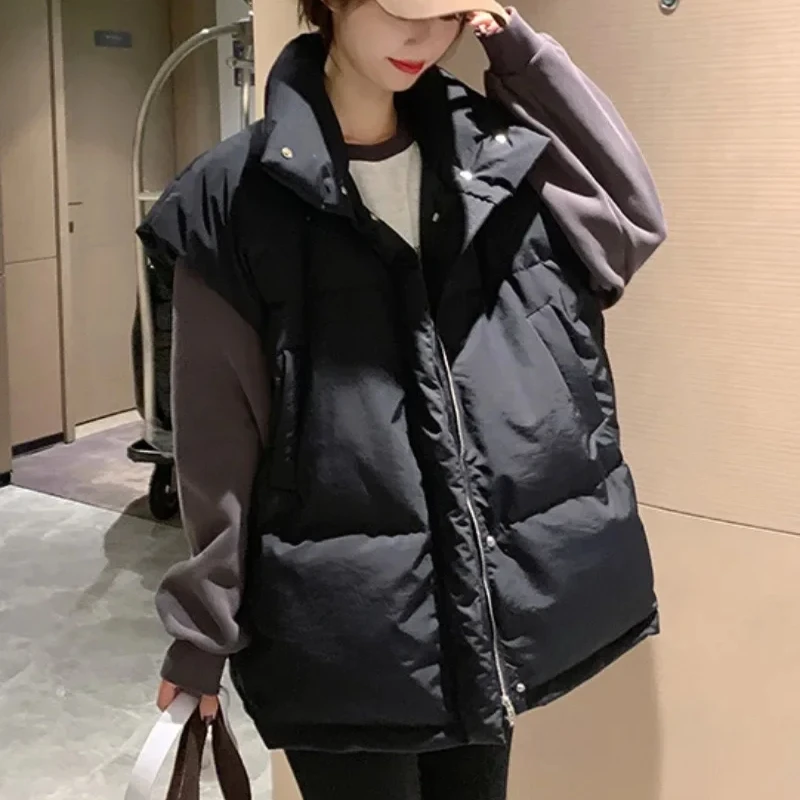 Solid Color Zipper Women's Ves - Padded Vest Gilet reseña y precio