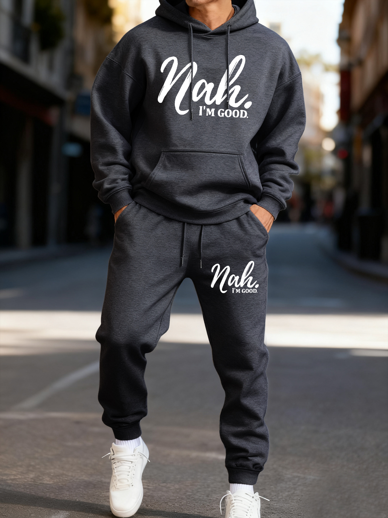 Nah I'M Good Printing Men Hood - Winter Clothing English reseña y precio