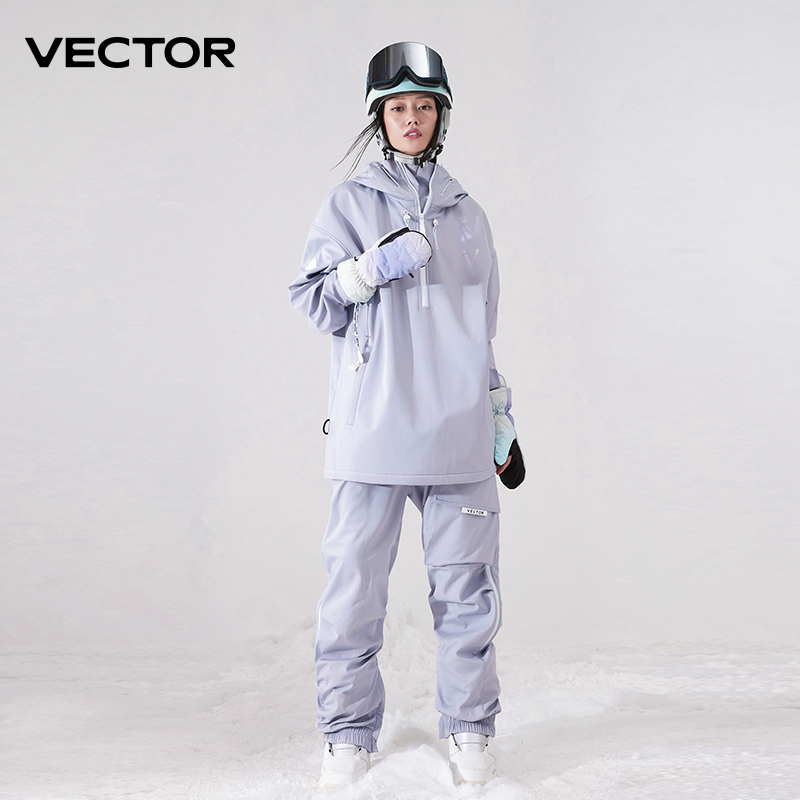 Men Women Solid Color Ski Jack - Winter Clothing Vector reseña y precio