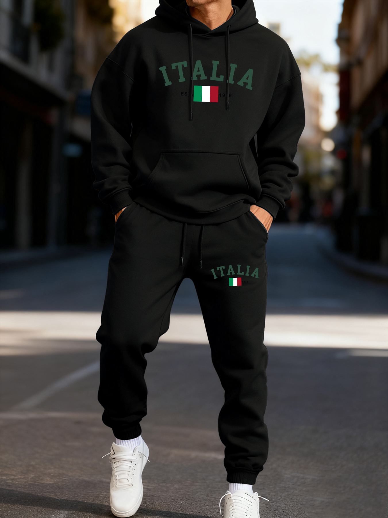 Italia Italian Flag Print Man  - Winter Clothing English reseña y precio