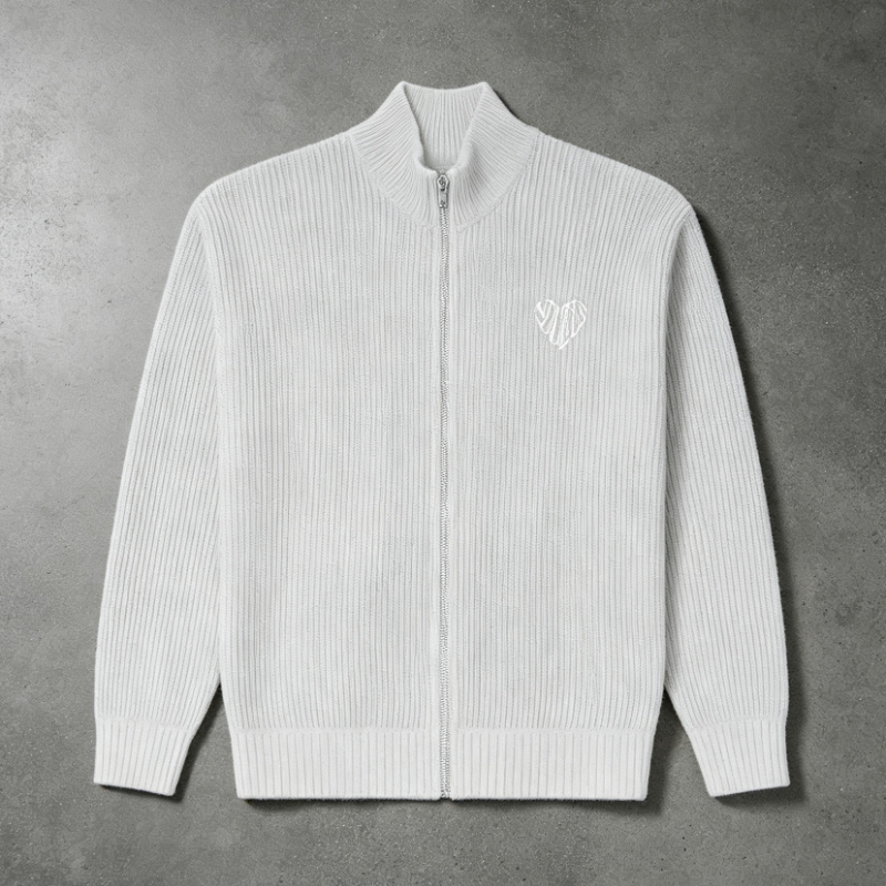 Y2K Grey Heaven Knitted Zip Si - Winter Clothing English reseña y precio